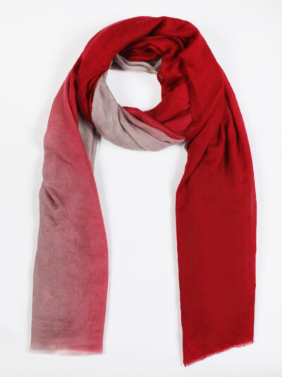 Pashmina Shawl- Red & Beige Dual Tone - Image 4