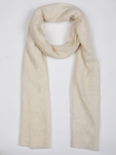 Pashmina Shawl- Plain Cream - Image 4