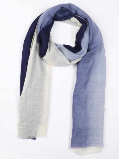 Pashmina Shawl- Blue & White Dual Tone - Image 4