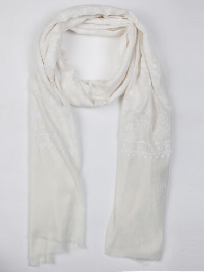 Pashmina Shawl- White - Image 4