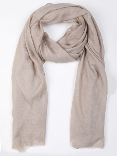 Pashmina Shawl- Plain Beige - Image 3