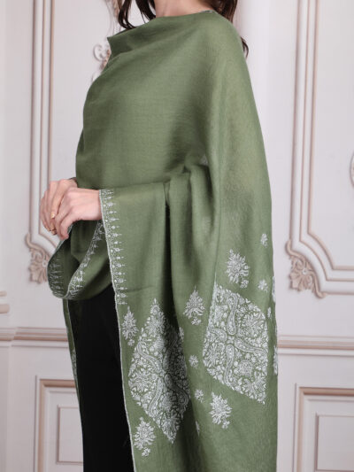 Pashmina Shawl- Green - Image 4