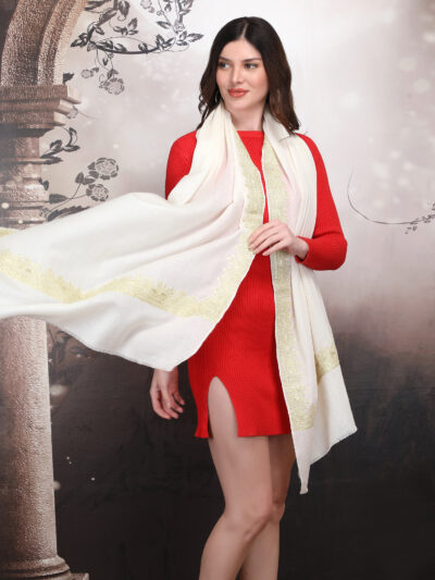 Pashmina Shawl- Cream - Image 2