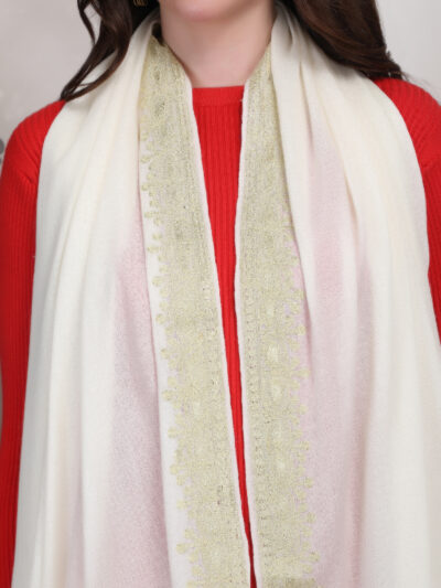 Pashmina Shawl- Cream - Image 3