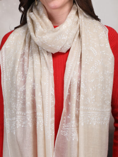 Pashmina Shawl- Beige - Image 3