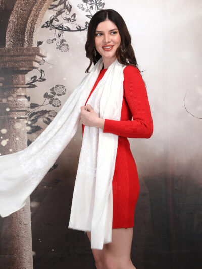 Pashmina Shawl- White - Image 3