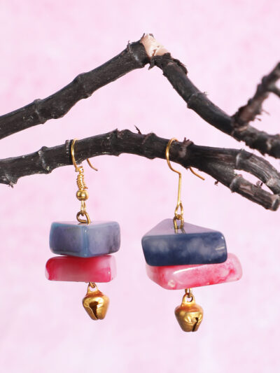 Earring- Blue & Pink - Image 3