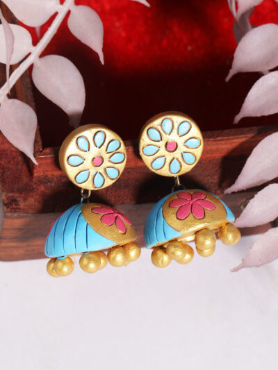 Earring- Blue & Pink