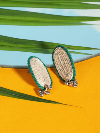 Earring- Green & Beige - Image 2