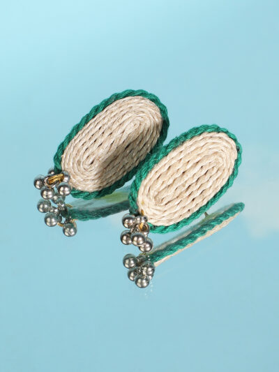 Earring- Green & Beige - Image 3