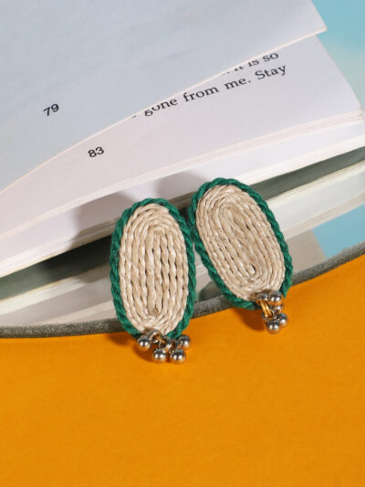 Earring- Green & Beige