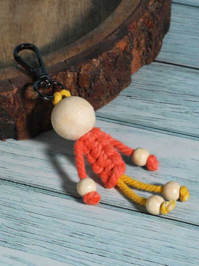 Macrame Skull Charm- Orange - Image 4