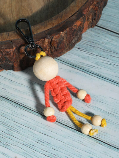 Macrame Skull Charm- Orange - Image 3