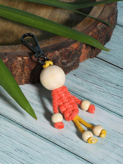 Macrame Skull Charm- Orange