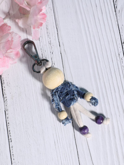 Denim Skull Charm- Blue