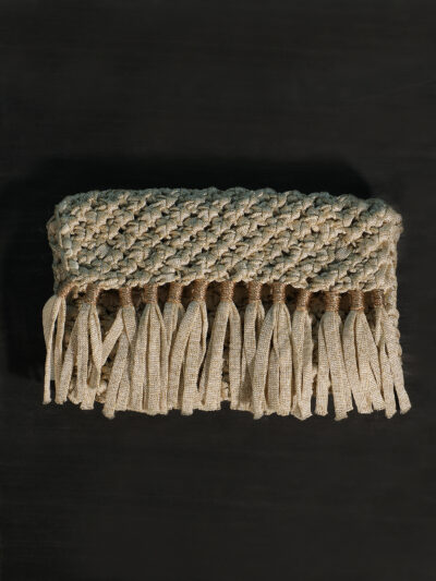 Clutch Bag- Beige Macrame - Image 3