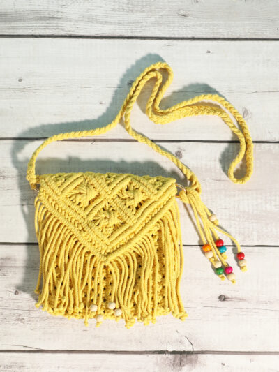 Sling Bag- Yellow Macrame